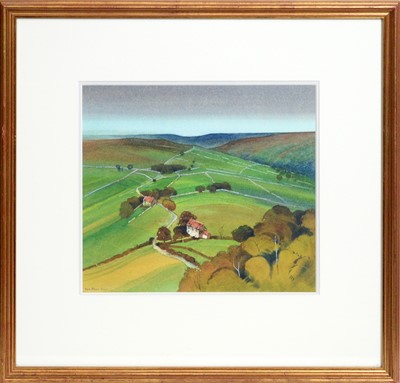 Lot 63 - Peter Atkin - The Way Over Larkstone Hill, and North York Moors, Near Lealholm | watercolour