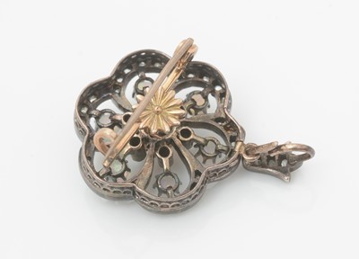Lot 459 - A Victorian opal and diamond brooch/pendant