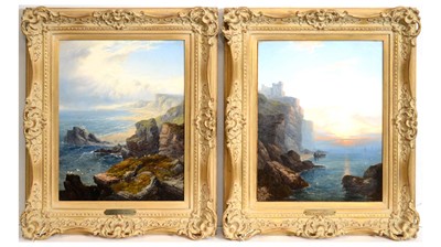 Lot 672 - George Blackie Sticks - A pair of marine views, Tynemouth Castle and On the East Coast | oil