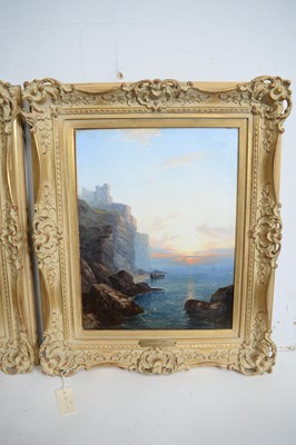 Lot 672 - George Blackie Sticks - A pair of marine views, Tynemouth Castle and On the East Coast | oil