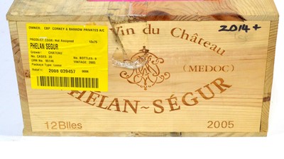 Lot 765 - Grand Vin du Chateau Phelan Segur, 2005, 12 bottles