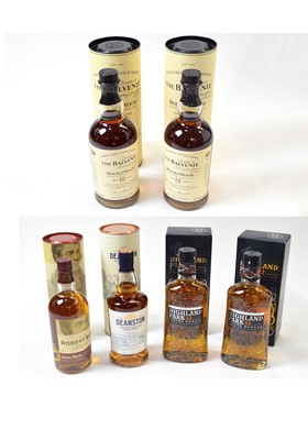 Lot 438 - Two bottles of The Balvenie Single Malt Scotch Whisky and four bottles of Single Malt Scotch Whisky