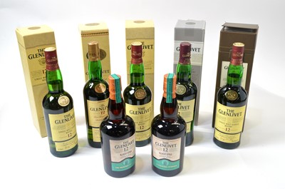 Lot 830 - The Glenlivet Single Malt Scotch Whisky, seven bottles