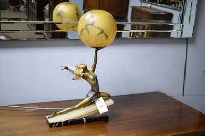 Lot 430 - 1936 Art Deco figural table lamp won in a 'Health and Beauty' competition