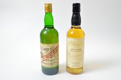 Lot 805 - 4 bottles of whiskey - one bottle of port / Champanys, Cadenheads, Delaforce, Laird O Cockpens