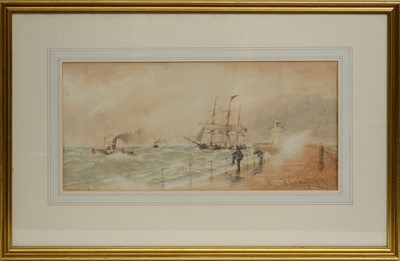 Lot 747 - William Thomas Nichols Boyce - A Barque Under Tow at the Mouth of the Tyne | watercolour