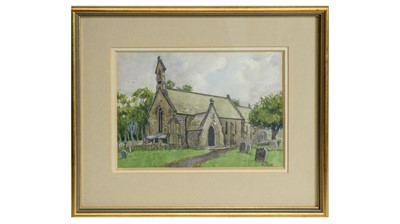 Lot 557 - Norman Cornish - Whitworth Church | watercolour