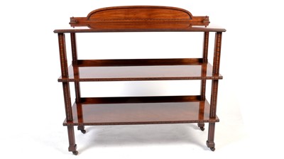 Lot 1176 - Victorian mahogany three tier buffet.