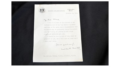 Lot 1046 - A typed letter from Winston S. Churchill to Sir William Strang