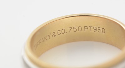 Lot 493 - Tiffany & Co: a platinum and 18ct yellow gold band ring