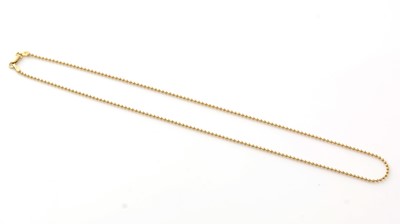 Lot 734 - An 18ct yellow gold bead chain necklace