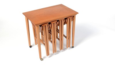 Lot 25 - After Poul Hundevad - a retro vintage circa 1970's teak quartetto nest of tables