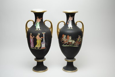 Lot 886 - Pair of 19th Century Pratt style vases