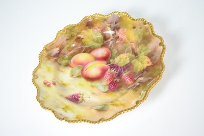 Lot 904 - Royal Worcester fruit painted plate by Roberts