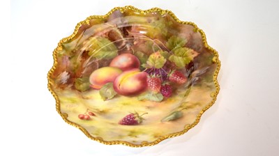 Lot 904 - Royal Worcester fruit painted plate by Roberts