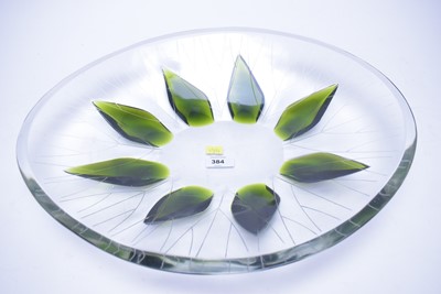 Lot 384 - A Lalique France glass leaf dish.