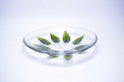 Lot 384 - A Lalique France glass leaf dish.