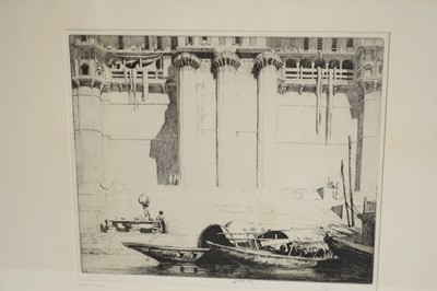 Lot 585 - Ernest Stephen Lumsden - Boats and Palace, and Boats and Coolies | etchings