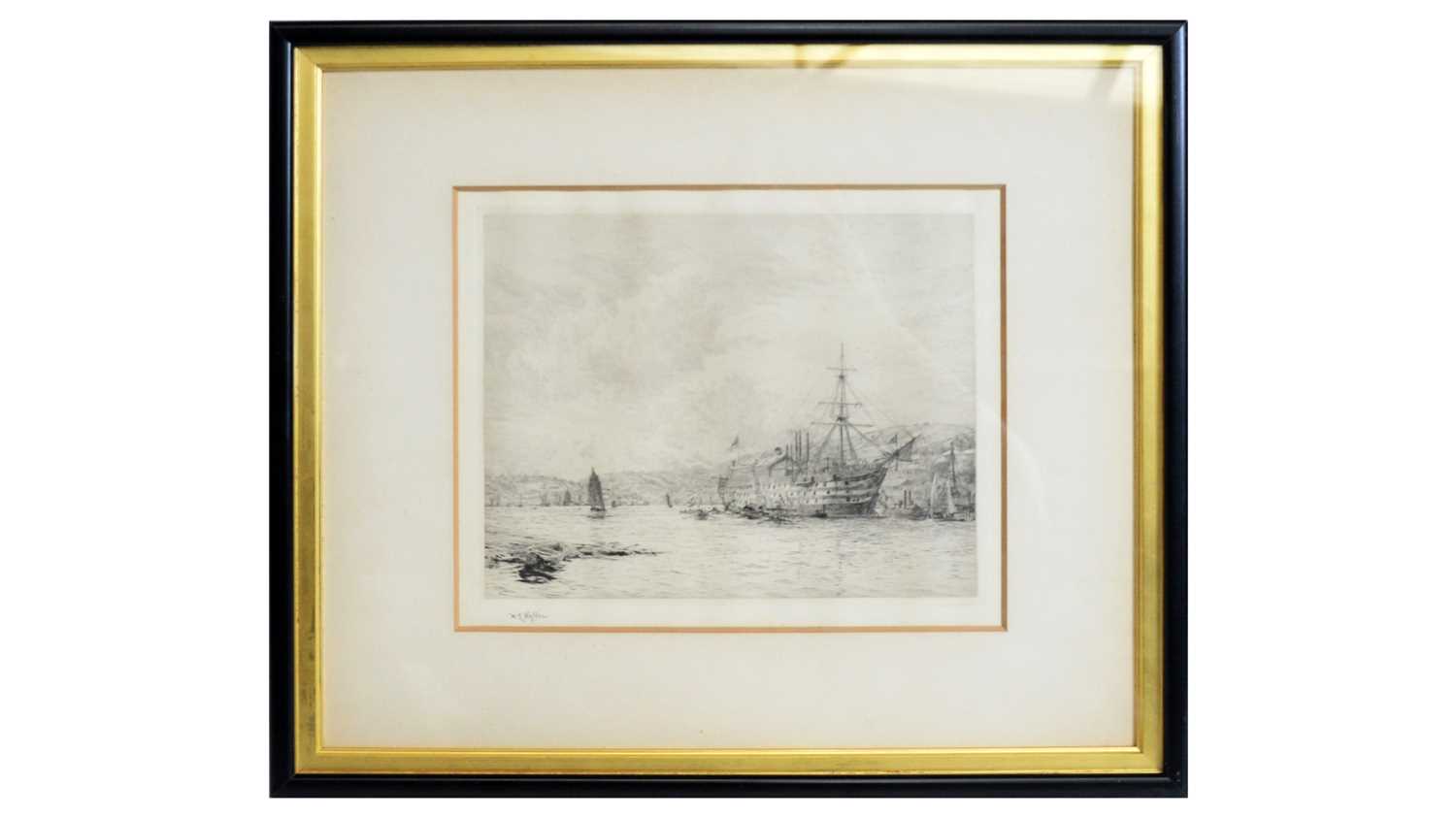 Lot 592 - William Lionel Wyllie - H.M.S. Britannia Anchored off Dartmouth | etching