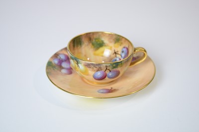 Lot 901 - Royal Worcester tea caddy and cover, coffee cup and saucer