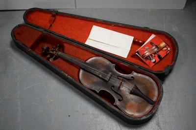 Lot 572 - A 19th Century French violin, from the school of F Caussin