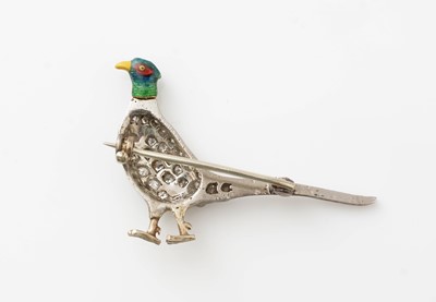 Lot 424 - An early 20th Century diamond and enamel pheasant pattern brooch