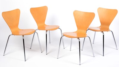 Lot 77 - After Arne Jacobsen for Fritz Hansen - Ant Chair - A set of four retro  dining chairs by Morris