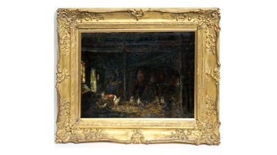 Lot 162 - John Falconar Slater - Interior of a Farmyard Stable | oil