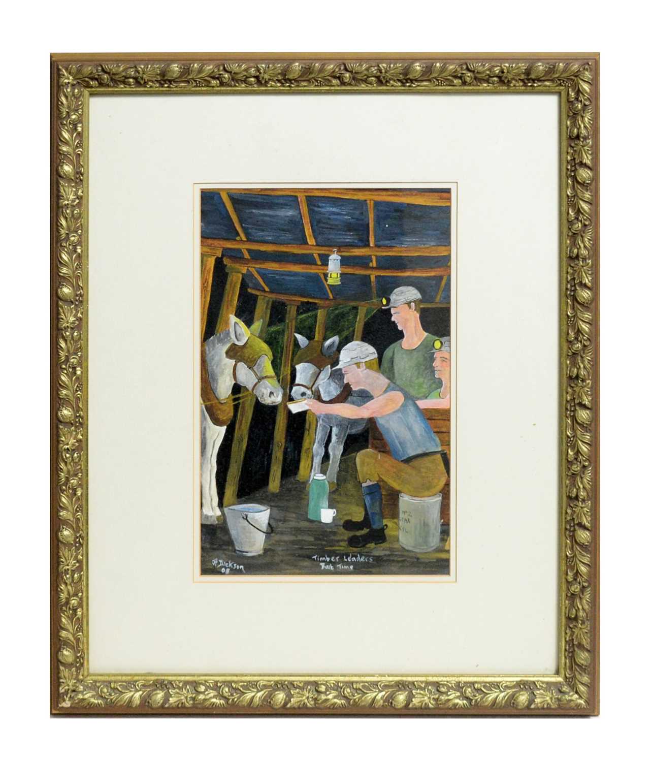 Lot 245 - Alan Dickson - Timber Leaders Bait Time | gouache