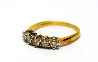 Lot 129 - A five-stone diamond ring