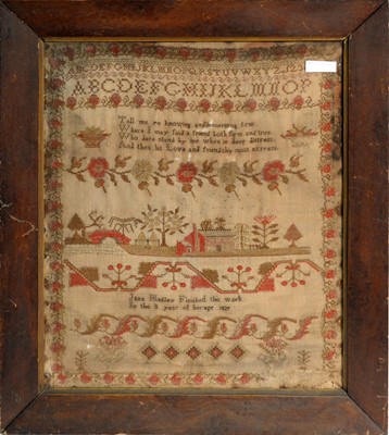 Lot 240 - George IV needlework sampler by Jane Hedley, in the 11th Year of Her Age, 1829