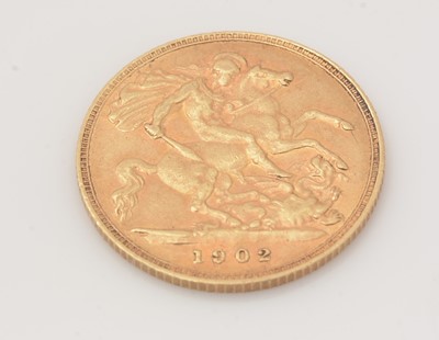 Lot 92 - An Edward VII gold half sovereign, 1902.