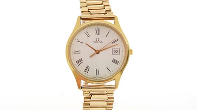 Lot 578 - Omega: a 9ct yellow gold-cased quartz wristwatch