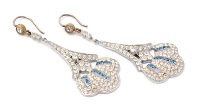 Lot 6 - A pair of 1930s Art Deco cloud-form paste pendant earrings