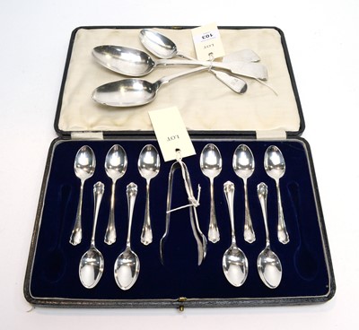 Lot 103 - Silver tablespoons and coffee spoons
