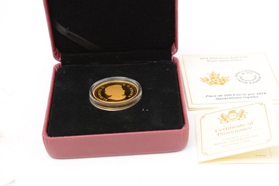 Lot 543 - Royal Canadian Mint $200 gold coin, Royal Generations, with certificates, limited edition 350