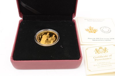 Lot 543 - Royal Canadian Mint $200 gold coin, Royal Generations, with certificates, limited edition 350