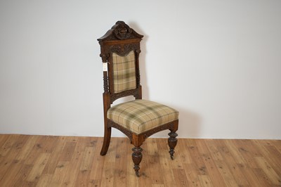Lot 15 - A late Victorian 19th Century oak high-backed chair