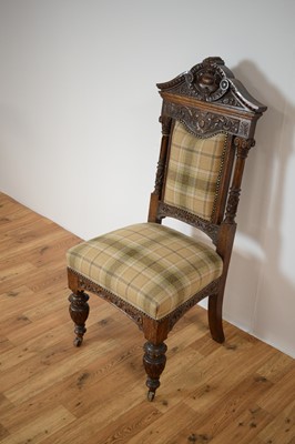 Lot 15 - A late Victorian 19th Century oak high-backed chair