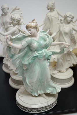Lot 417 - A set of six Wedgwood ‘The Dancing Hours’ Collection figures and two others