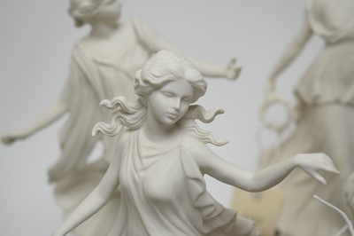 Lot 417 - A set of six Wedgwood ‘The Dancing Hours’ Collection figures and two others