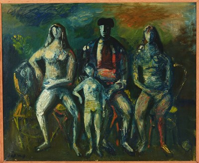 Lot 833 - Follower of Pablo Picasso - Figures and Chairs | oil