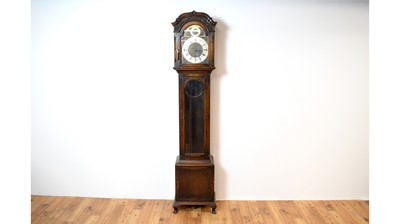 Lot 22 - A 20th Century oak longcase / grandfather clock