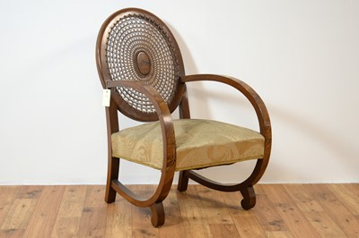 Lot 33 - An Art Deco walnut bergere chair