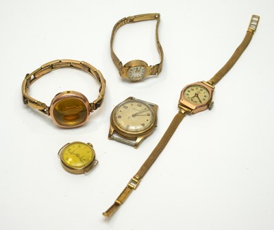 Lot 169 - A selection of gold cased watches