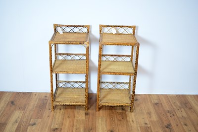 Lot 20 - A pair of retro vintage 20th Century bamboo side table