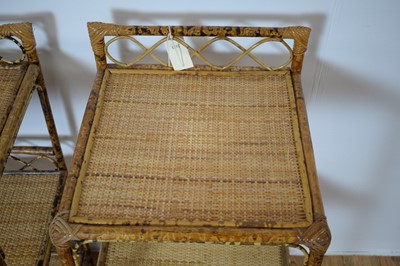 Lot 20 - A pair of retro vintage 20th Century bamboo side table