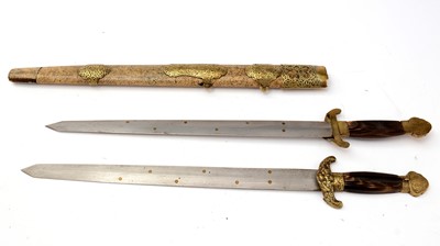Lot 212 - An early 20th Century Chinese Jian double sword