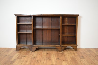 Lot 30 - A 20th Century Georgian style mahogany breakfront open-faced bookcases