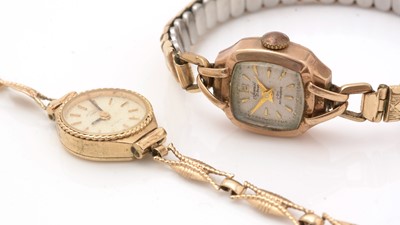 Lot 124 - Two gold cased cocktail watches